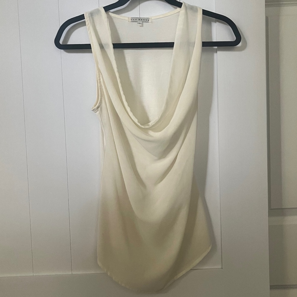 Women’s sleeveless cowl neck blouse